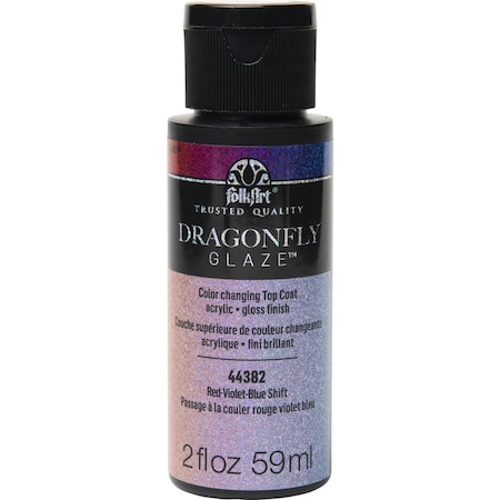 Plaid FolkArt Dragonfly Glaze Red-Violet-Blue Hobby Paint 2 oz 44382